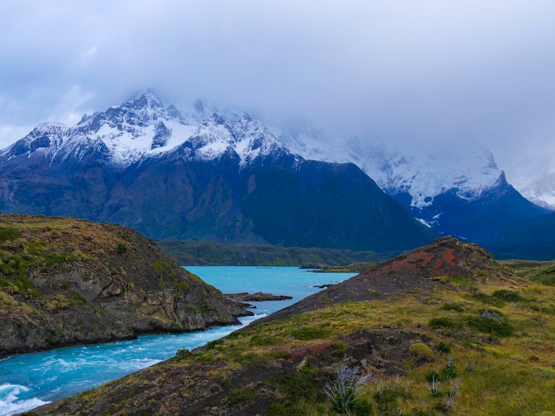 Glacier and turquoise lake in Chilean Patagonia