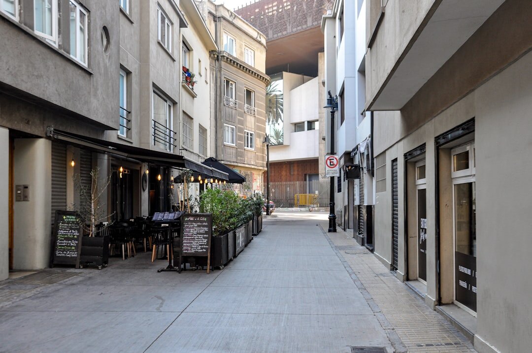 Cozy café interior in Barrio Italia Santiago with wooden furniture