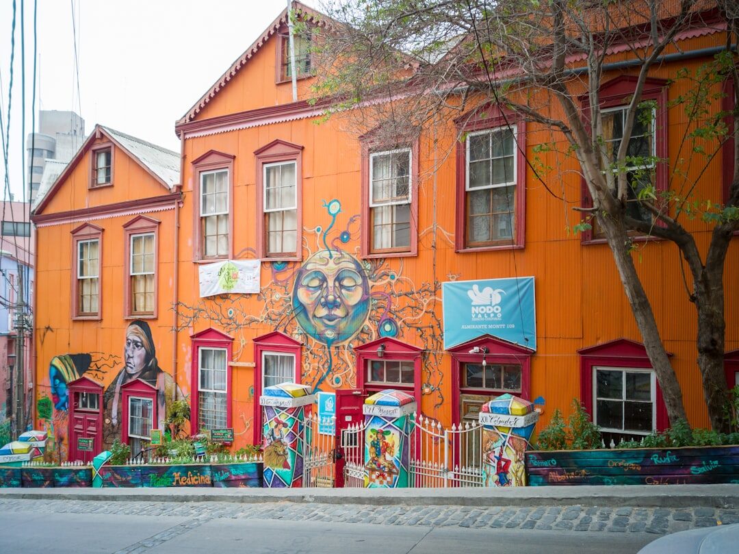 Colorful staircase mural in Valparaíso available as print